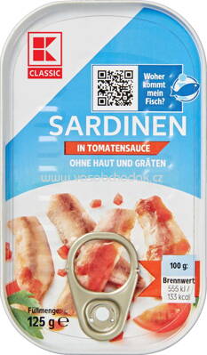 K-Classic Sardinen in Tomatensauce, 125g