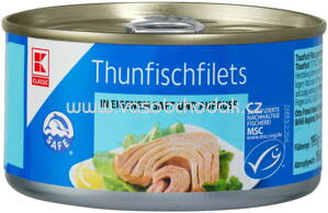 K-Classic Thunfischfilets in Eigenem Saft und Aufguss, 195g