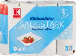 K-Classic Küchentücher Saugstark, 3-lagig, 4x51 Bl.