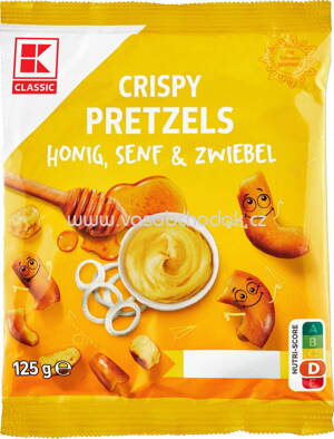 K-Classic Cripsy Pretzels, honig, senf & zwiebel, 125g