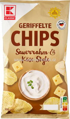 K-Classic Geriffelte Chips Sauerrahm Käse Style, 200g