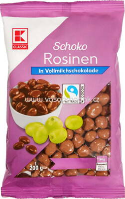 K-Classic Schoko Rosinen in Vollmilchschokolade, 200g