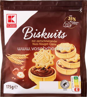 K-Classic Biskuits mit Nuss Nougat Creme, 175g