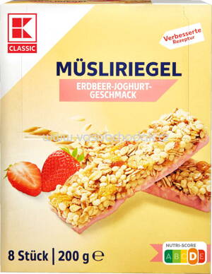 K-Classic Müsliriegel Erdbeer-Joghhurt, 8x25g, 200g