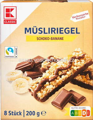 K-Classic Müsliriegel Schoko-Banane, 8x25g, 200g