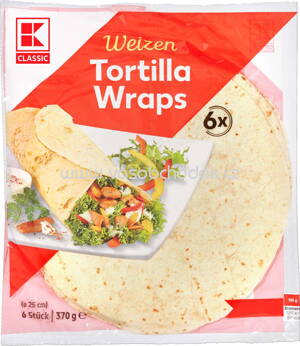K-Classic Weizen Tortilla Wraps, 6 St, 370g
