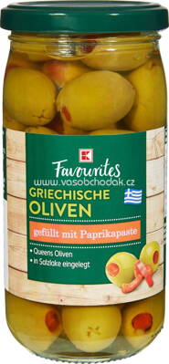 K-Favourites Griechische Oliven gefüllt mit Paprikapaste, 350g
