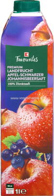 K-Favourites Premium Landfrucht Apfel Schwarzer Johannisbeersaft, 1l