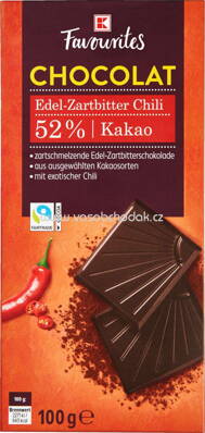K-Favourites Chocolat Edel Zartbitter Chili 52% Kakao, 100g