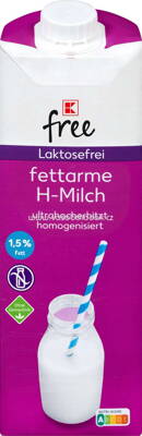 K-Free Laktosefrei H-Milch 1,5% Fett, 1l