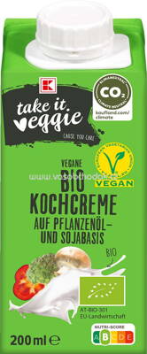 K-Take it Veggie Kochcreme auf Pflanzenöl und Sojabasis, 200g