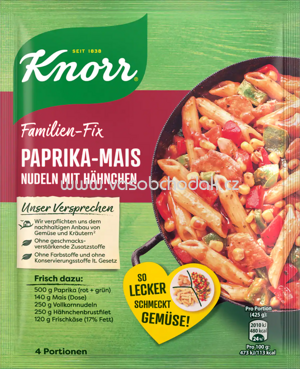 Knorr Fix Familien Paprika Mais Nudeln mit Hähnchen, 1 St
