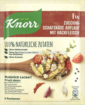 Knorr Natürlich Lecker Zucchini Schafskäse Auflauf mit Hackfleisch, 1 St