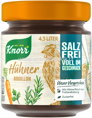 Knorr Hühner Bouillon salzfrei, Glas, 4,3l