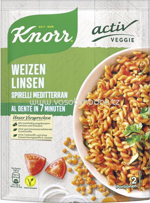 Knorr Active Veggie Weizen Linsen Spirelli Mediterran, 143g
