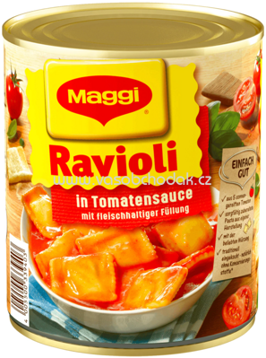 Maggi Ravioli in Tomatensauce mit Fleischhaltiger Füllung, 800g