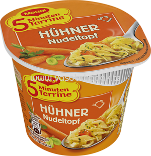 Maggi 5 Minuten Terrine Hühner-Nudeltopf, Becher, 1 St