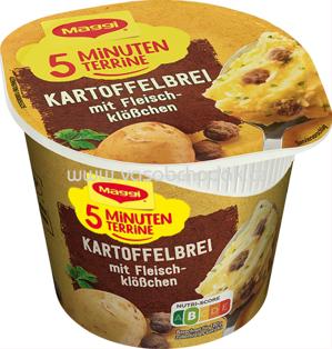 Maggi 5 Minuten Terrine Kartoffelbrei mit Fleischklößchen, Becher, 1 St