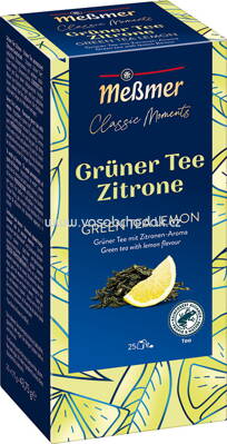 Meßmer Gastro Classic Moments Grüner Tee Zitrone, 25 Beutel