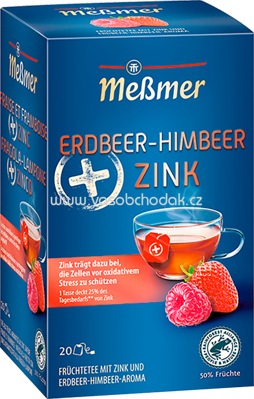 Meßmer PLUS Tee Erdbeere-Himbeere + Zink, 20 Beutel