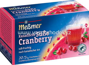 Meßmer Ländertee Kanadische Süße Cranberry, 20 Beutel