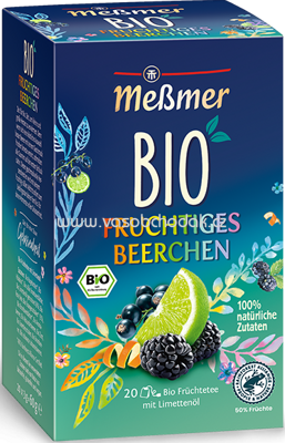 Meßmer Bio Früchtetee Fruchtiges Beerchen, 20 Beutel