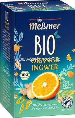 Meßmer Bio Früchtetee Orange Ingwer, 20 Beutel