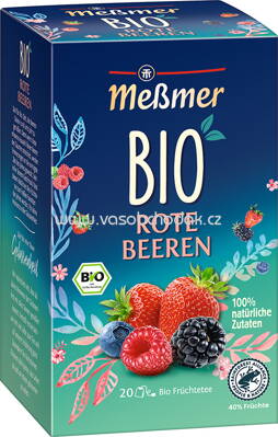 Meßmer Bio Früchtetee Rote Beeren, 20 Beutel