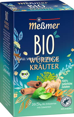 Meßmer Bio Kräutertee Würzige Kräuter, 20 Beutel