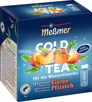 Meßmer Cold Tea Schwarzer Tee Eistee Pfirsich, 14 Beutel