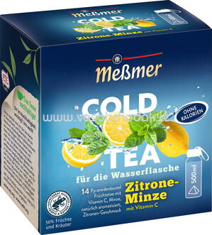 Meßmer Cold Tea Früchtetee Zitrone Minze, 14 Beutel