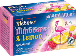 Meßmer Ländertee Miami Vibes Himbeere & Lemon, 20 Beutel