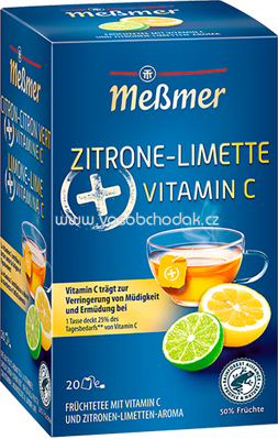 Meßmer PLUS Tee Zitrone-Limette + Vitamin C, 20 Beutel