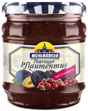 Mühlhäuser Thüringer Pflaumenmus mit Cranberry, 450g