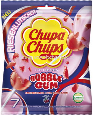 Chupa Chups Lollipops Bubble Gum Kirsch 7 Stück 126g