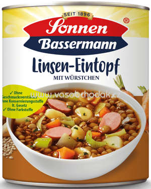 Sonnen Bassermann Eintopf - Linsen Eintopf mit Würstchen, 800g