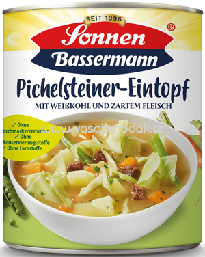 Sonnen Bassermann Eintopf - Pichelsteiner Eintopf mit Weißkohl und zartem Fleisch, 800g