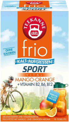 Teekanne frio Sport Mango-Orange, 18 Beutel
