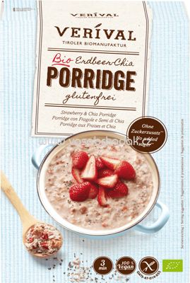 Verival Erdbeer-Chia Porridge, glutenfrei, 350 g