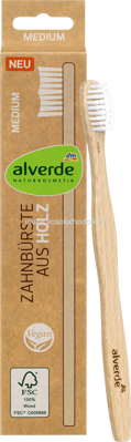 Alverde NATURKOSMETIK Zahnbürste aus Holz medium, 1 St