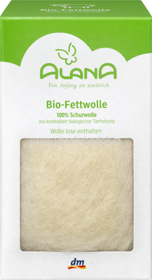 ALANA Bio-Fettwolle zum Zupfen, kbT, 50 g