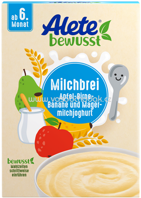 Alete Milchbrei Apfel-Birne-Banane und Joghurt, ab 6. Monat, 400g
