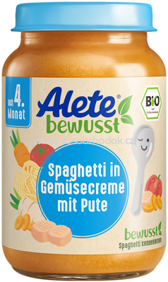 Alete Spaghetti in Gemüsecreme mit Pute, nach dem 4. Monat, 190g