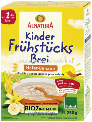 Alnatura Kinder Frühstücks Brei Hafer Banane, ab 1 Jahr, 250g