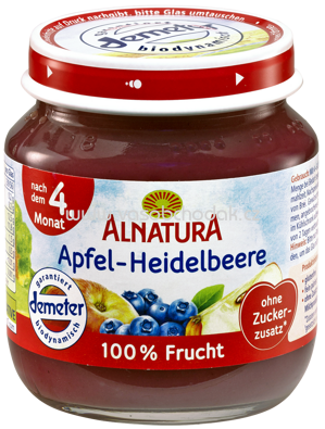 Alnatura Apfel-Heidelbeere, nach dem 4. Monat, 125 g