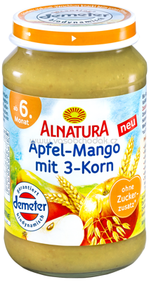 Alnatura Apfel-Mango mit 3-Korn, ab 6. Monat, 190 g