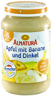 Alnatura Apfel mit Banane und Dinkel, ab 6. Monat, 190 g
