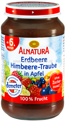 Alnatura Erdbeere-Himbeere-Traube in Apfel, ab 6. Monat, 190 g