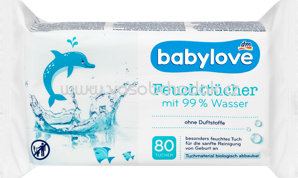 Babylove Feuchttücher mit 99% Wasser, 80 St