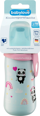 Babylove Kindersportflasche mit Push-Pull Aufsatz 330 ml Panda, ab 18 Monaten, 1 St